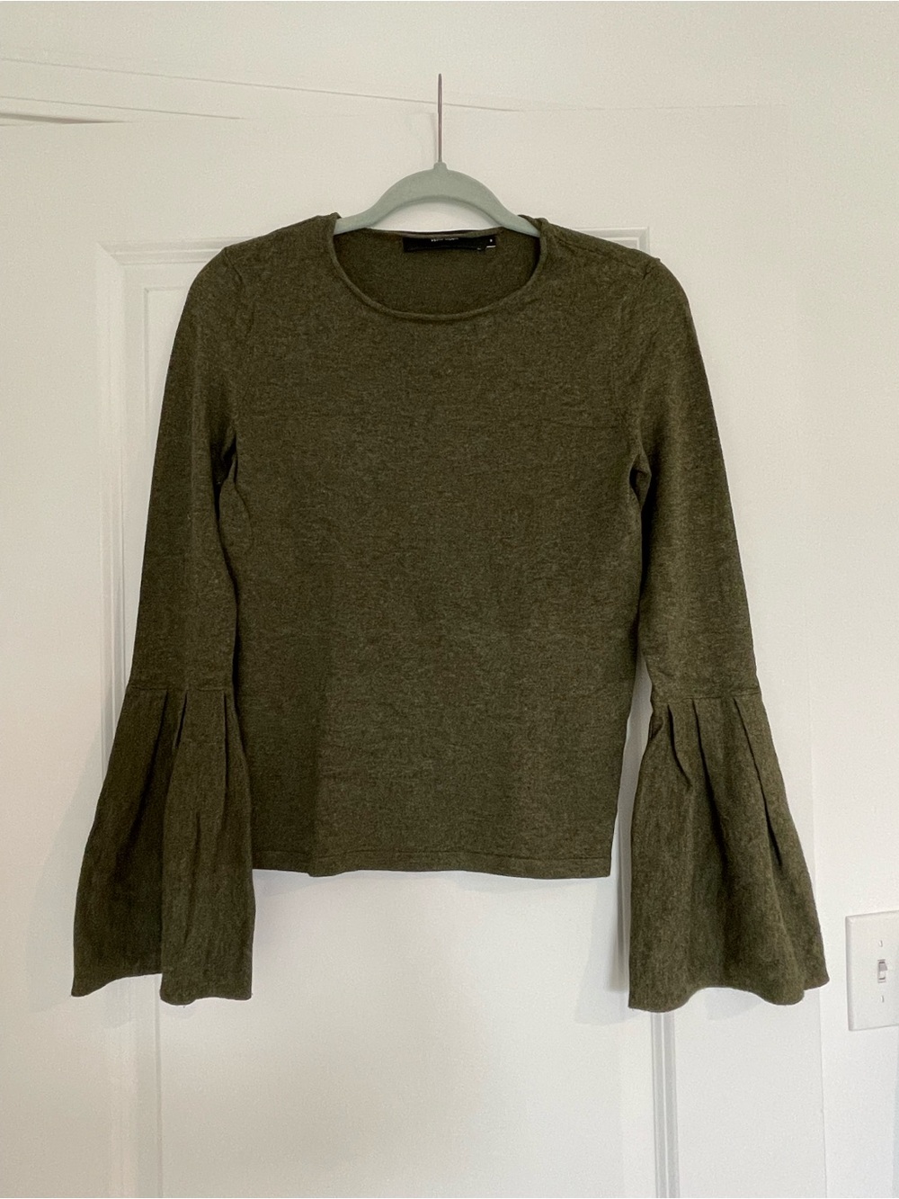 Vero Moda Olive Green Bell Sleeve Long Sleeve Top